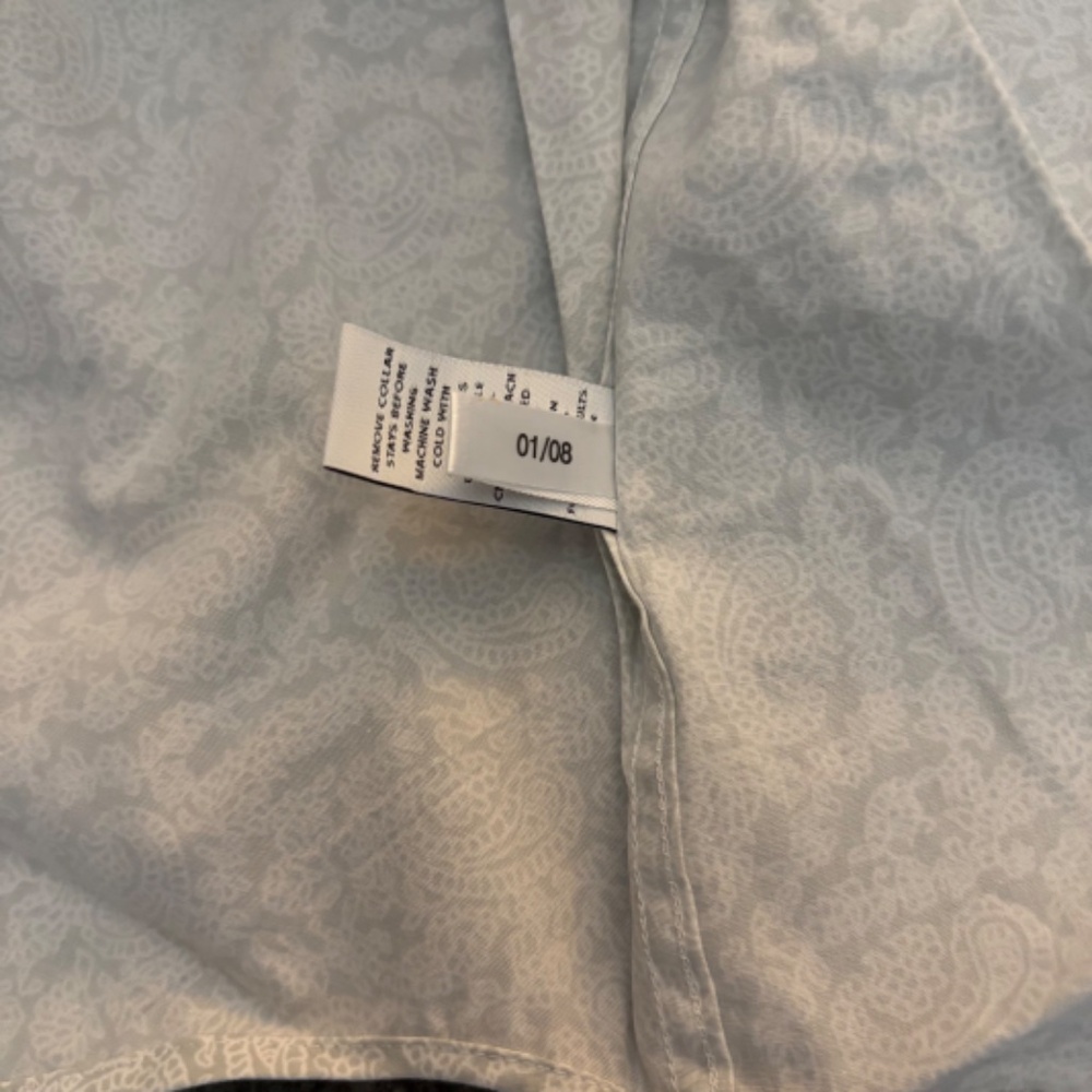 EXPRESS 1MX Modern Fit White Paisley L/S Button-Up Shirt - Picture 10 of 12